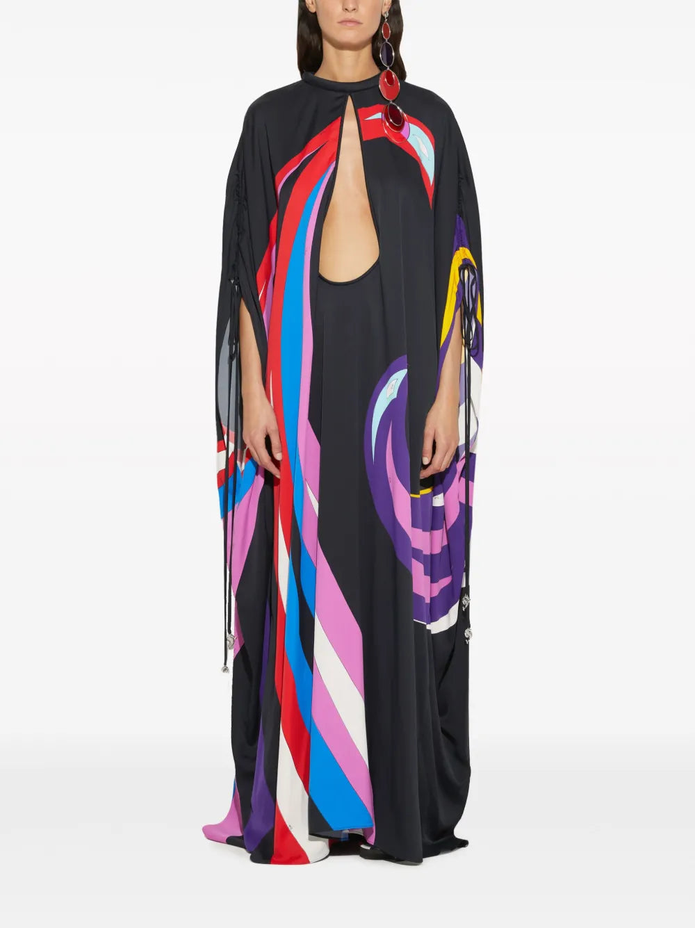 Cigni-Print Cape Gown