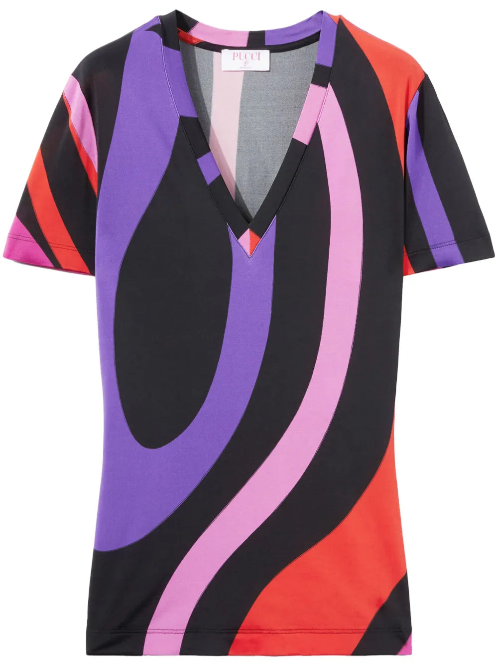 Marmo-Print Satin T-Shirt