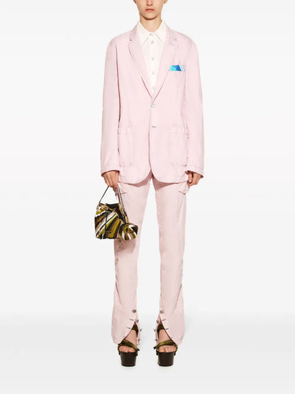 Notched-Lapel Cotton-Silk Blazer
