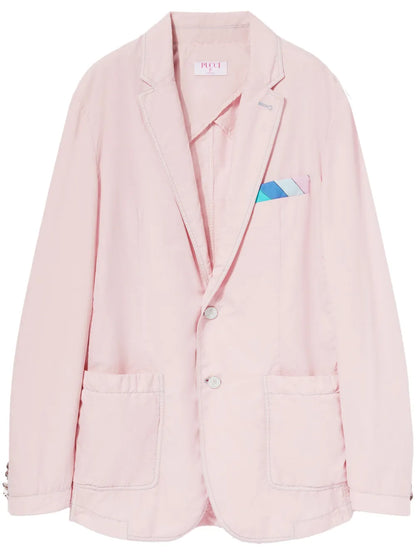 Notched-Lapel Cotton-Silk Blazer