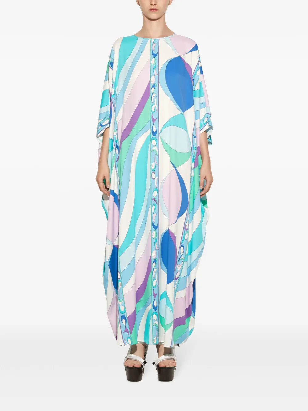 Pesci-Print Kaftan Maxi Dress