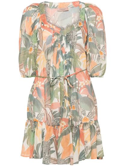 Papaya Jungle-Print Mini Dress