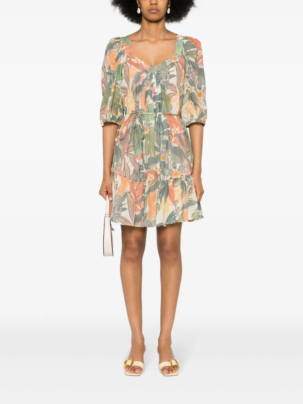 Papaya Jungle-Print Mini Dress