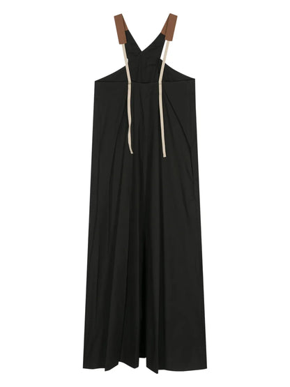 Crossover-Strap Poplin Midi Dress