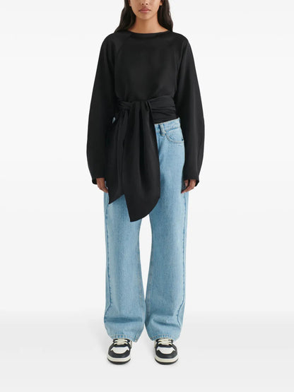 Diana Tie-Front Satin Top