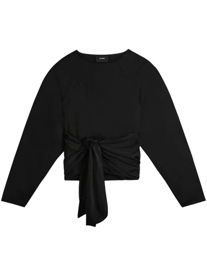 Diana Tie-Front Satin Top