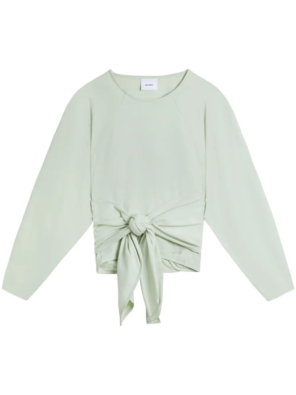 Drape Tie-Front Cotton Sweatshirt