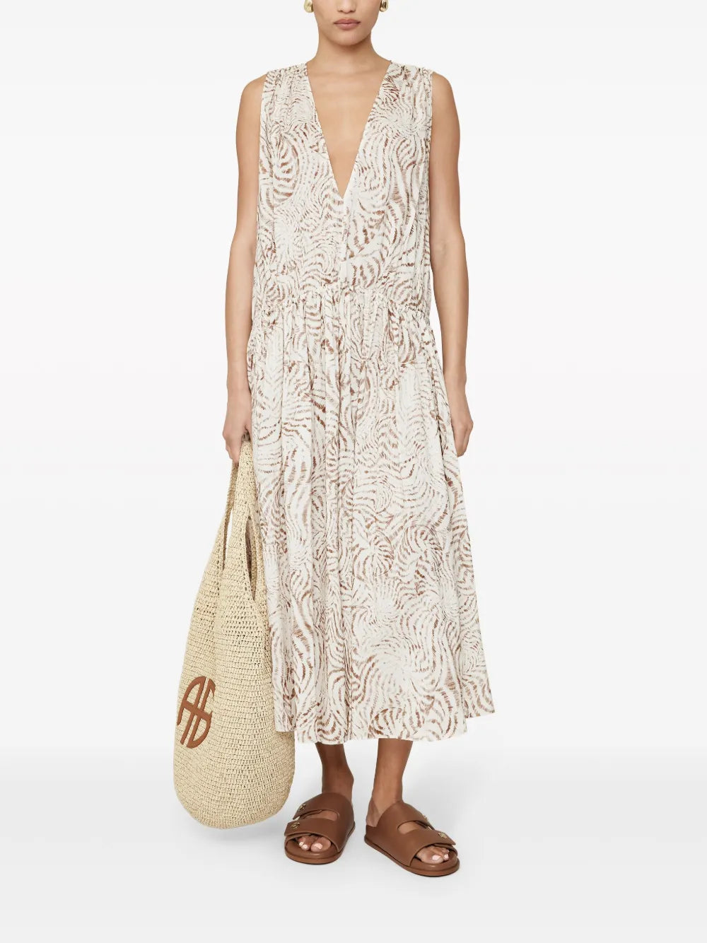 Mia Seashell-Print Midi Dress