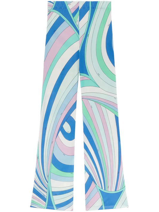 Iride-Print Flared Trousers