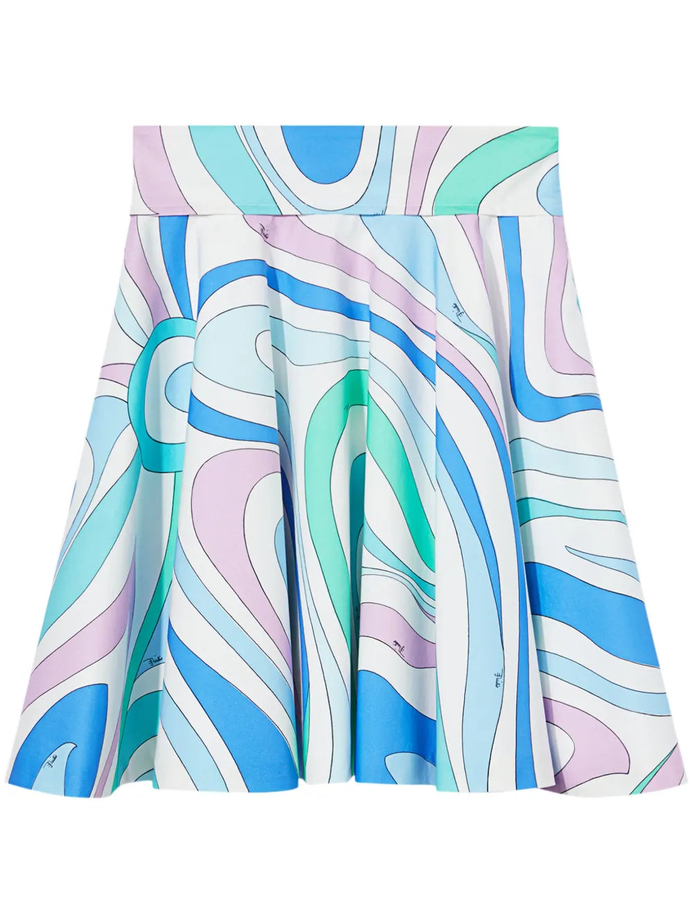 Marmo-Print A-Line Miniskirt