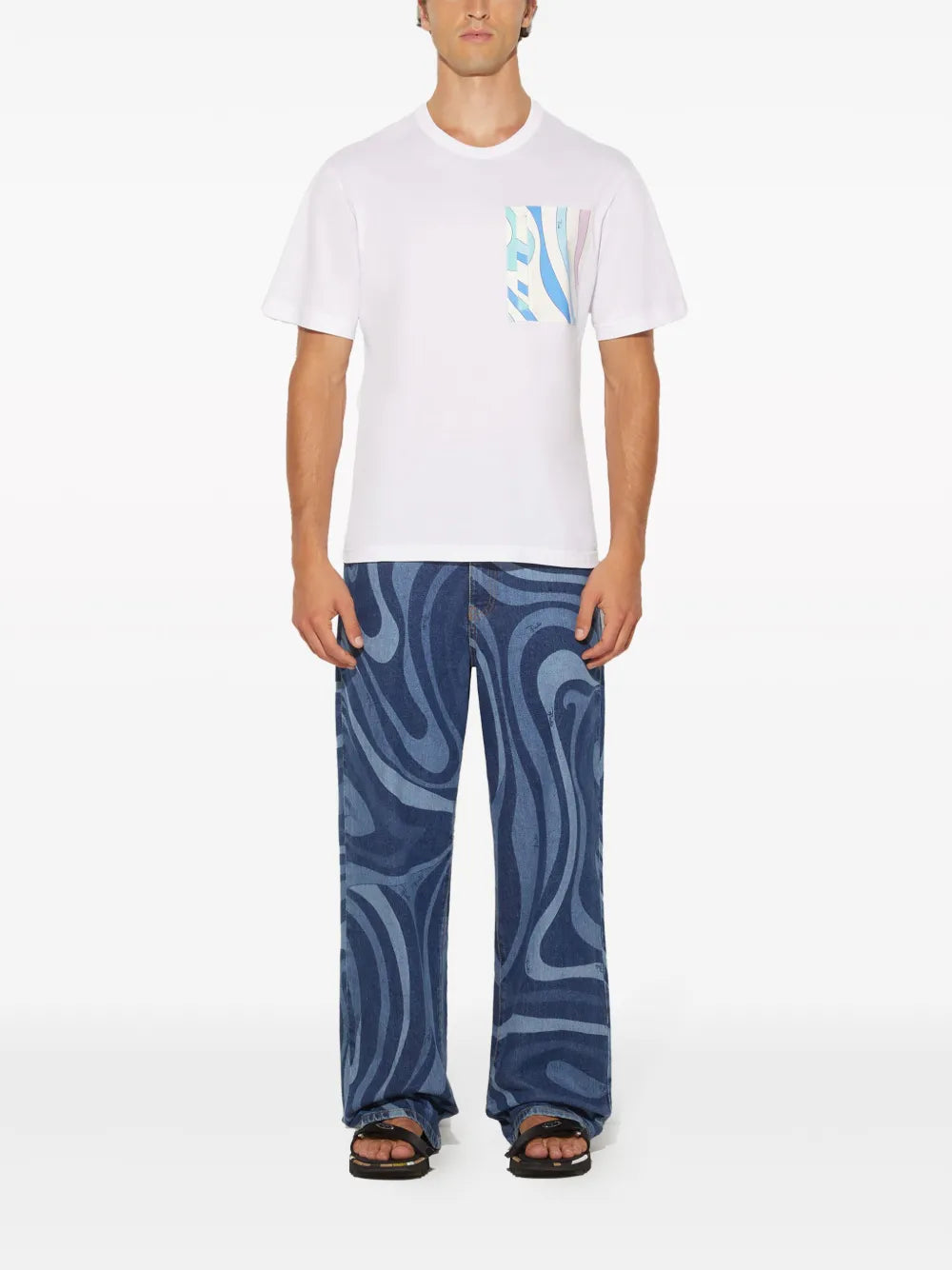 Marmo-Print Cotton T-Shirt