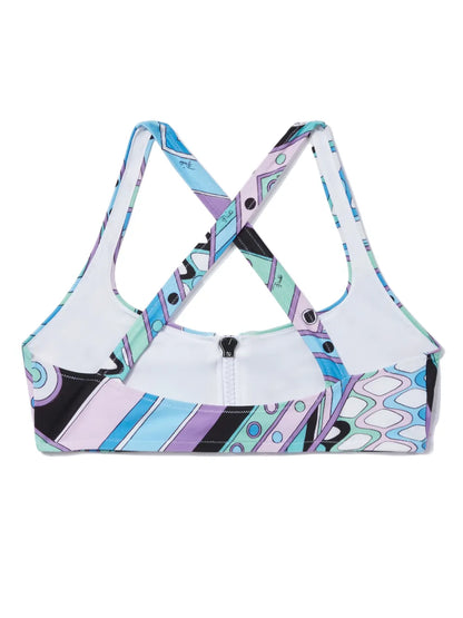Vivara-Print Zip-Up Bikini Top