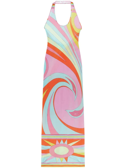 Cigni-Print Maxi Dress