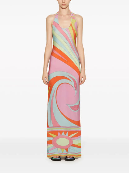 Cigni-Print Maxi Dress