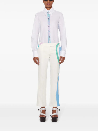 Marmo-Print Cotton-Blend Trousers