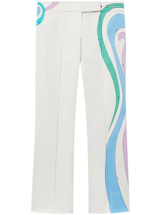 Marmo-Print Cotton-Blend Trousers