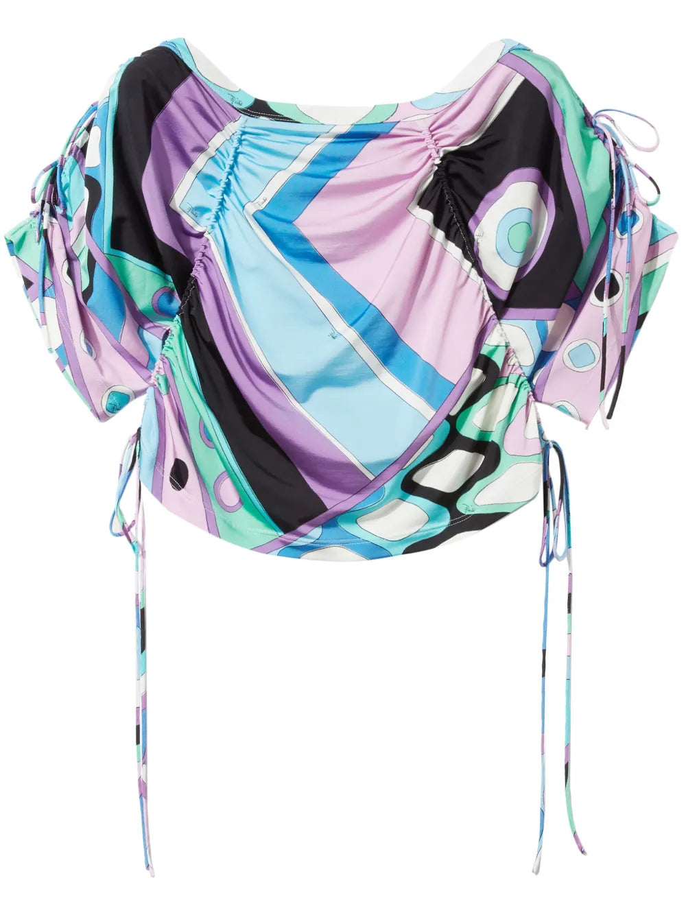 Vivara-Print Cropped Blouse