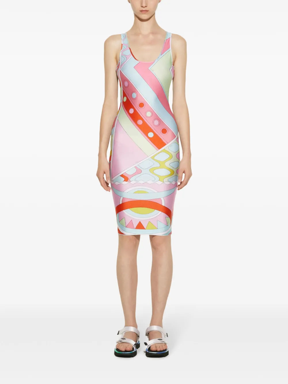 Vivara-Print Scoop-Neck Midi Dress