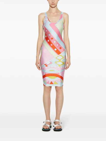 Vivara-Print Scoop-Neck Midi Dress