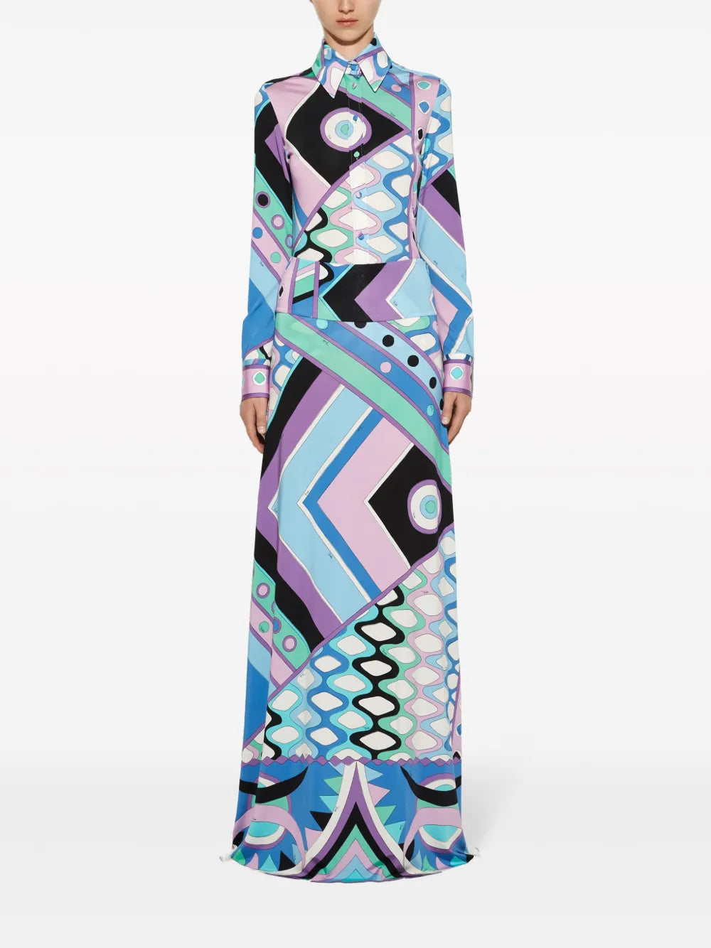Vivara-Print A-Line Maxi Skirt