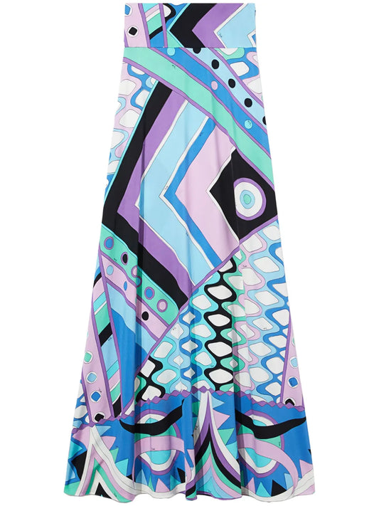 Vivara-Print A-Line Maxi Skirt