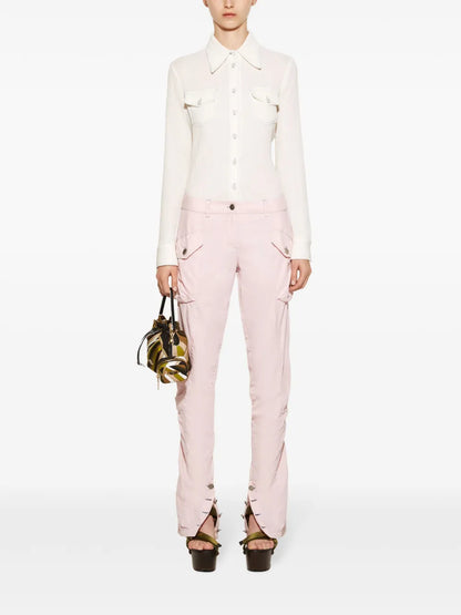 Toile Cotton-Silk Blend Cargo Trousers