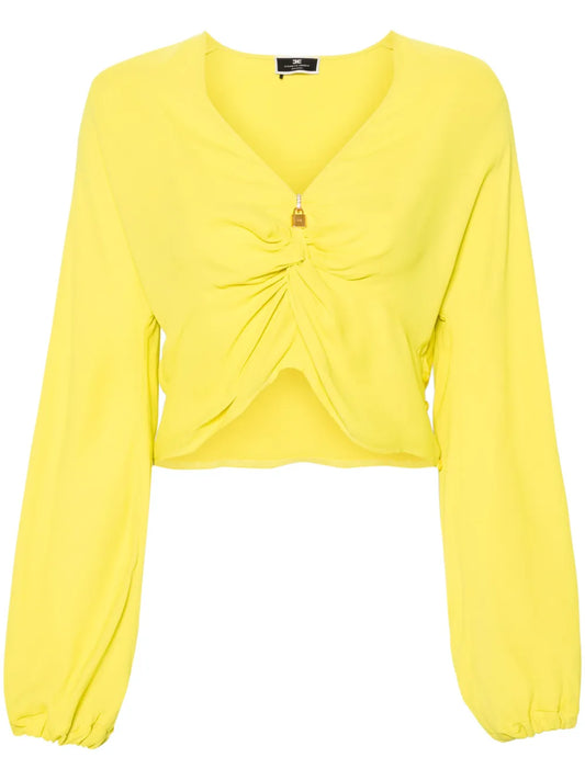 Knot-Detail Crepe Blouse