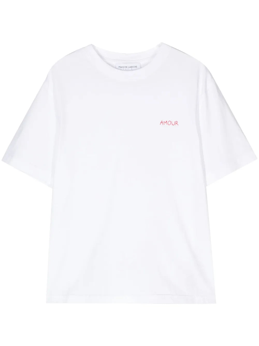 Slogan-Embroidered Cotton T-Shirt