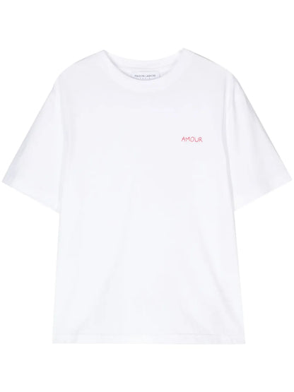 Slogan-Embroidered Cotton T-Shirt