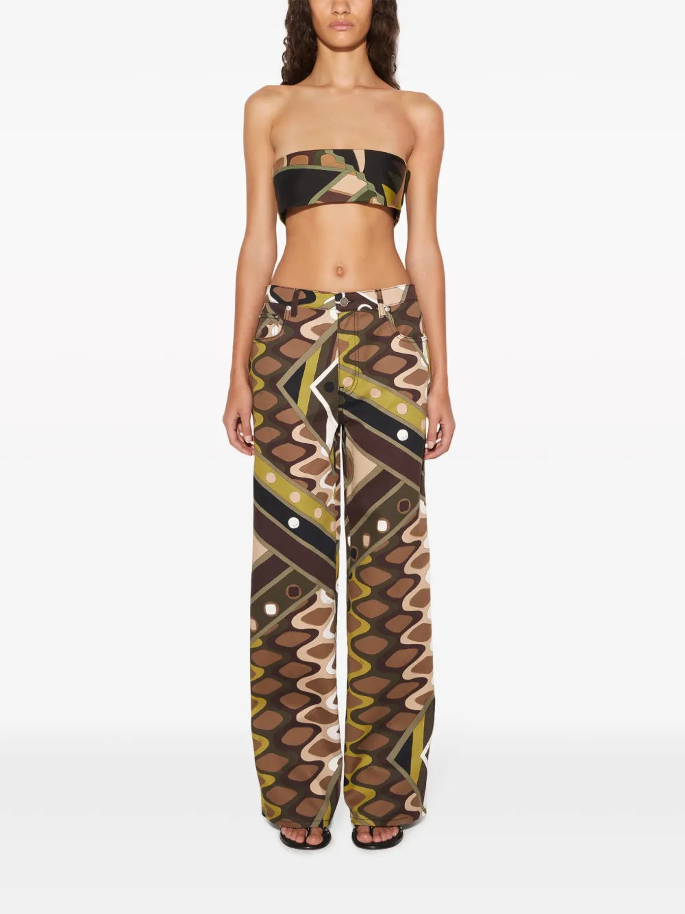 Vivara-Print Silk Bandeau Top