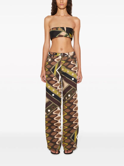 Vivara-Print Silk Bandeau Top