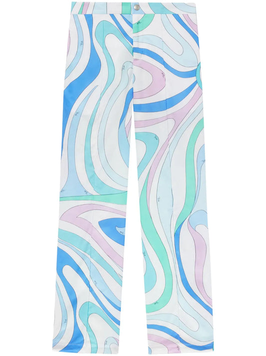 Marmo-Print Cotton Trousers