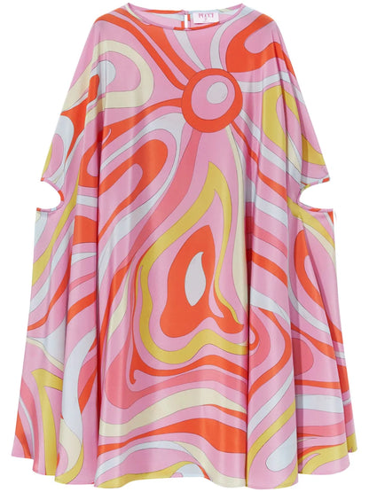 Marmo-Print Silk Dress