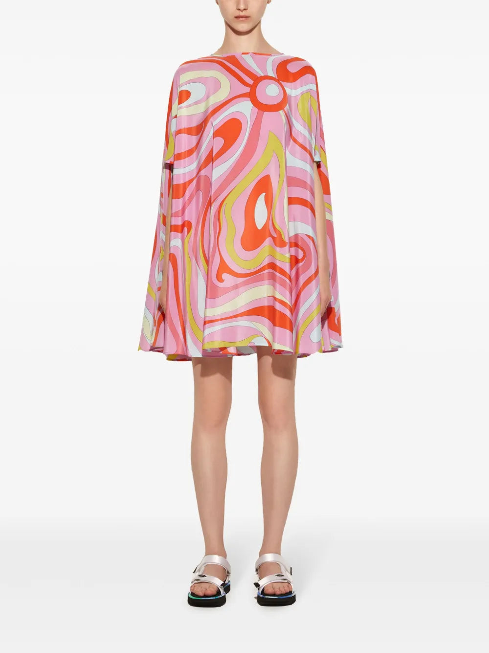 Marmo-Print Silk Dress