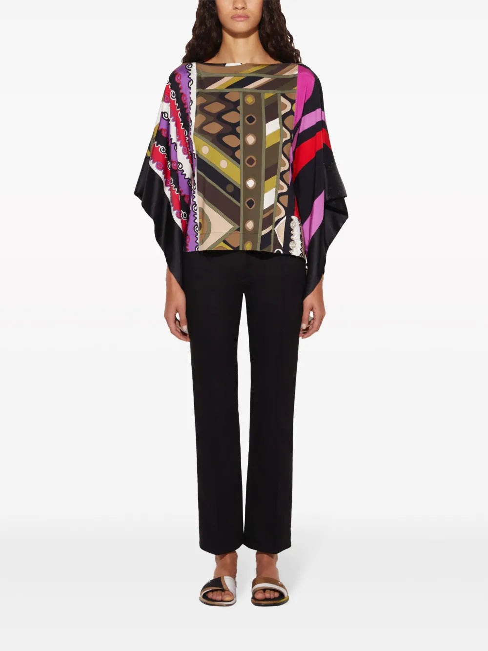 Patchwork-Print Kaftan Top