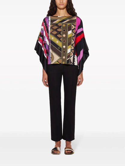 Patchwork-Print Kaftan Top