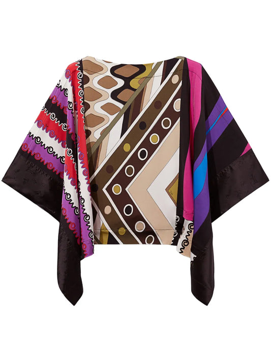 Patchwork-Print Kaftan Top