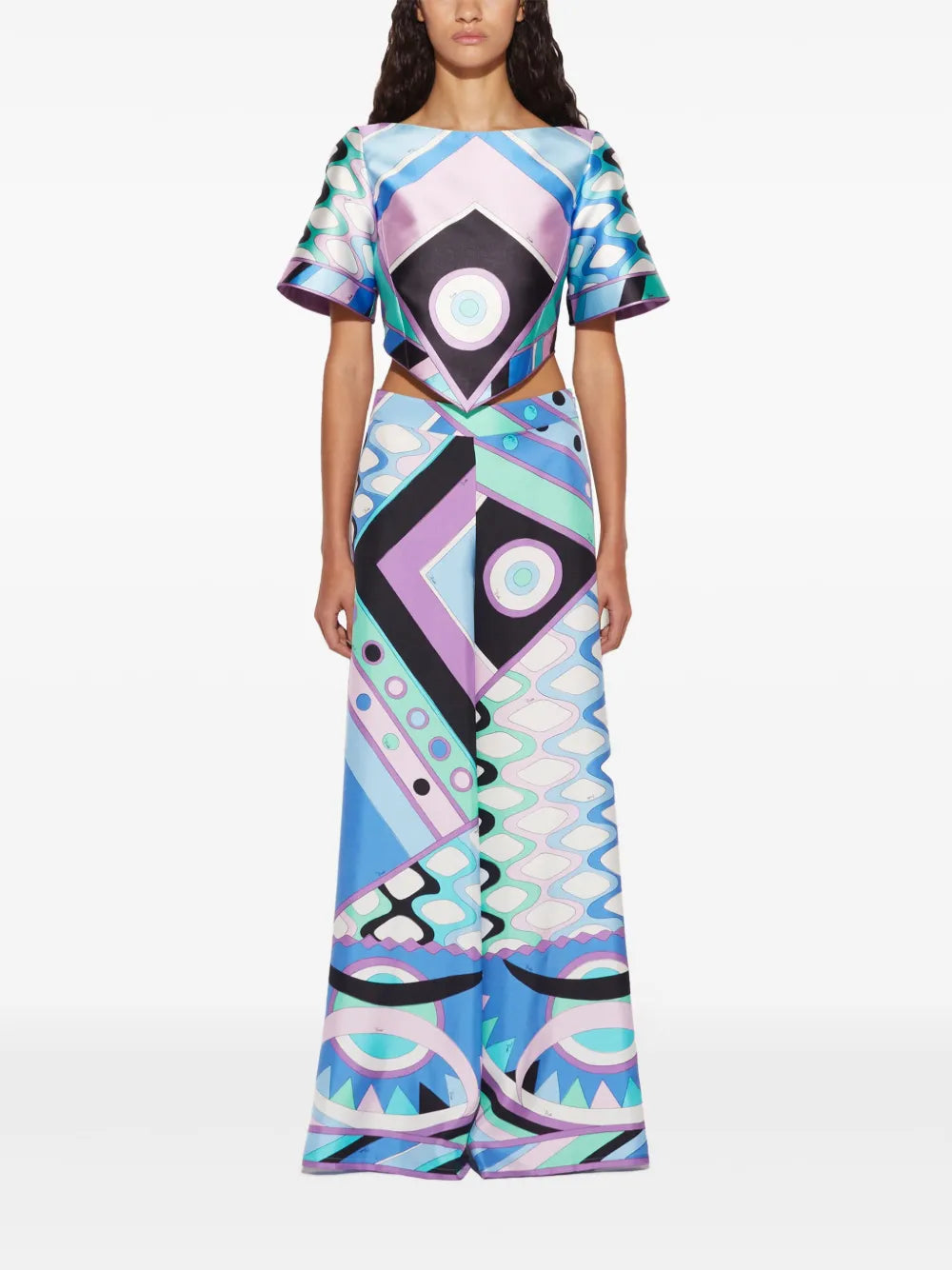 Vivara-Print Silk Trousers
