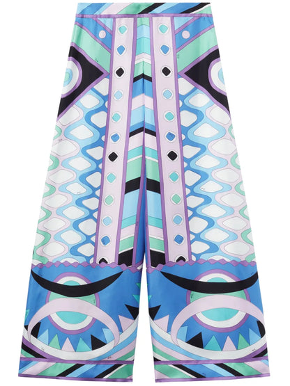 Vivara-Print Silk Trousers