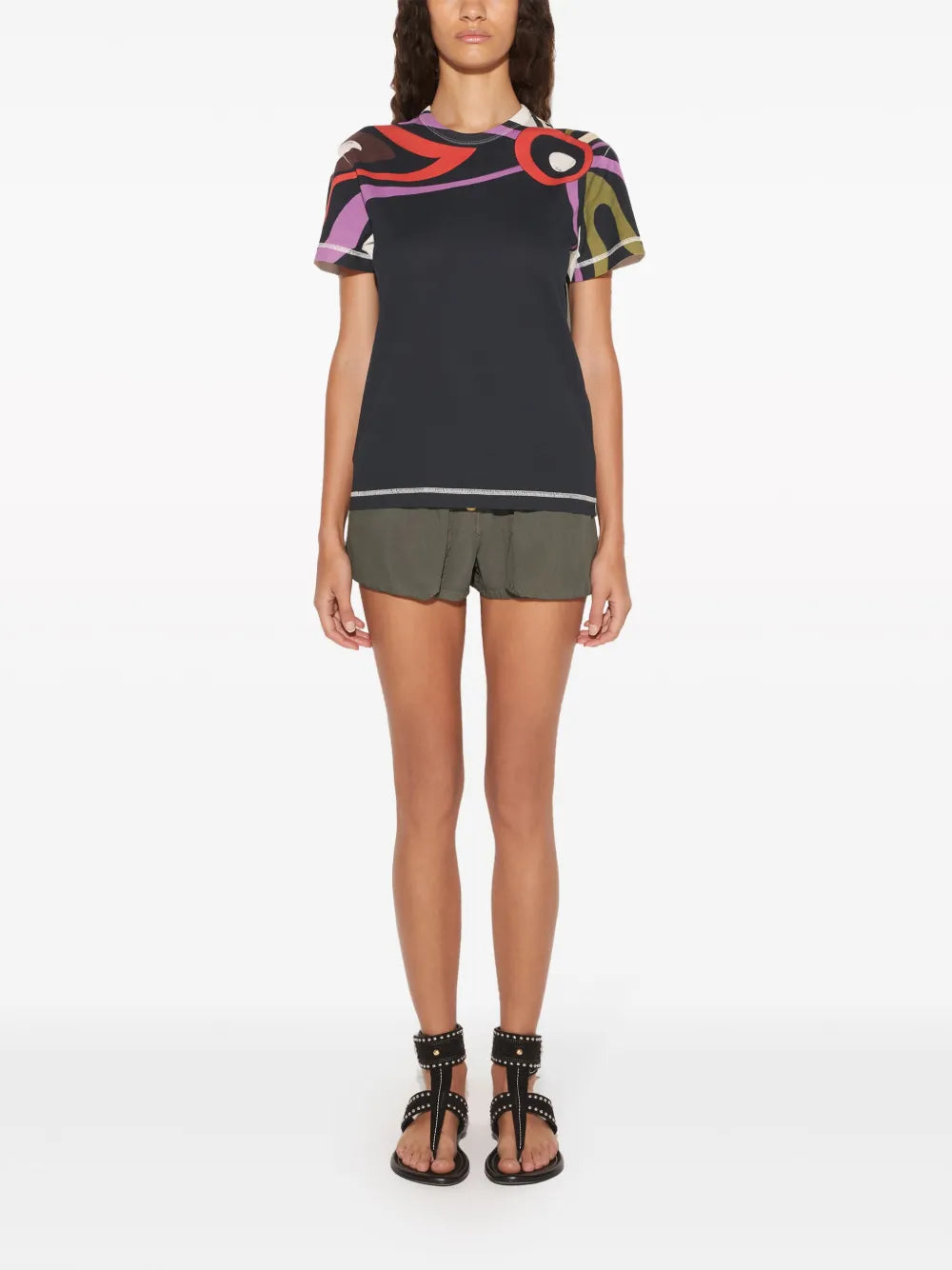 Marmo-Print Cotton T-Shirt