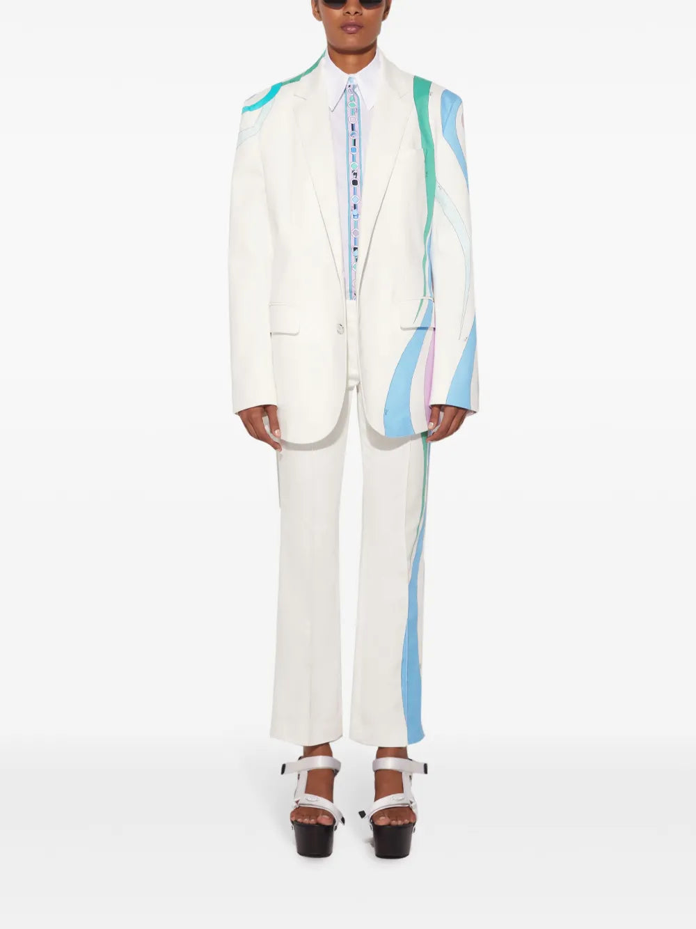 Marmo-Print Cotton-Blend Blazer