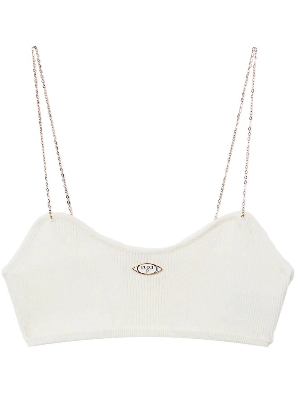 Logo-Plaque Ribbed Crop Top