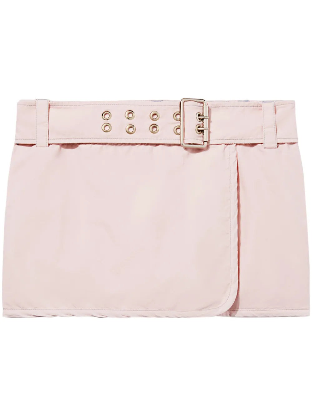 Eyelet Detail Belted Miniskirt