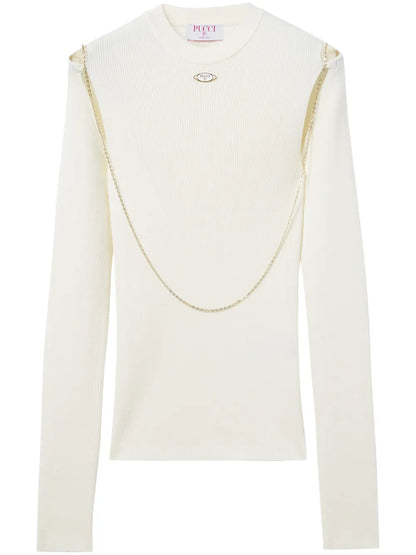 Logo-Plaque Chain-Link Ribbed Top