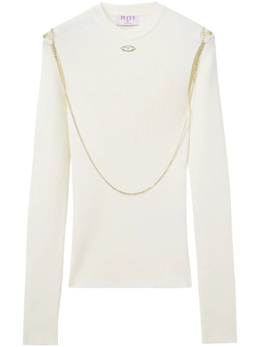 Logo-Plaque Chain-Link Ribbed Top
