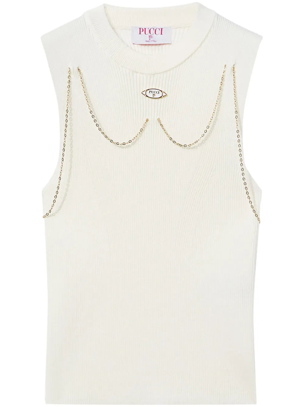Logo-Plaque Ribbed Knit Top