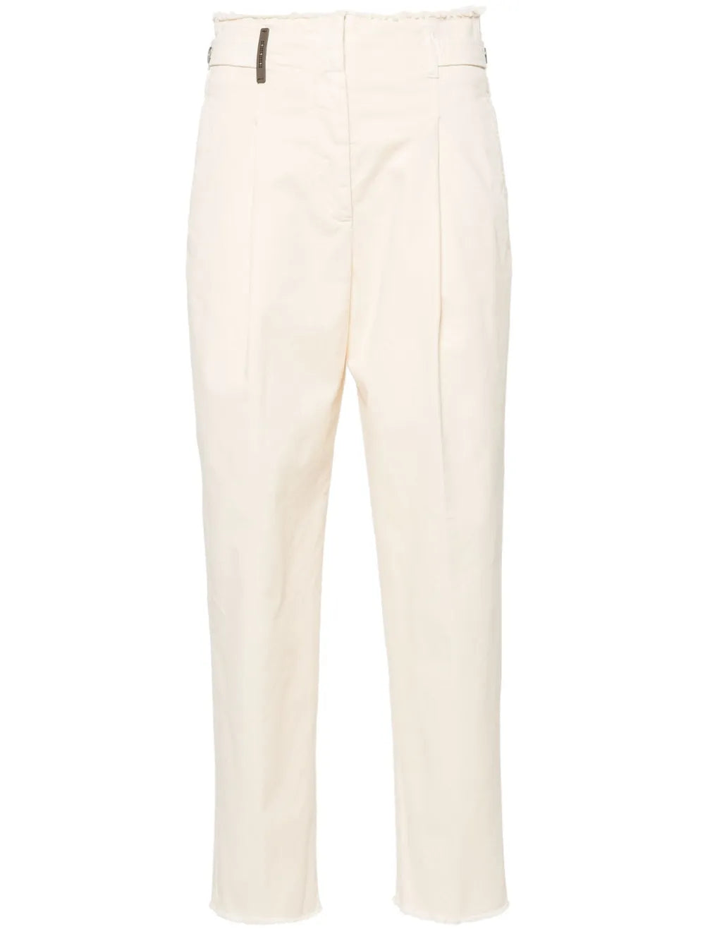Frayed-Brim Cropped Trousers