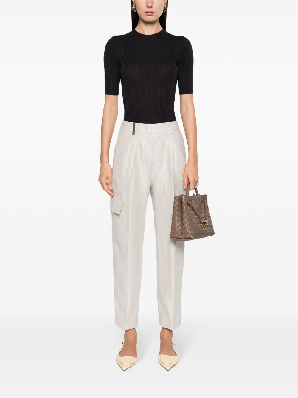 High-Waist Cropped Trousers