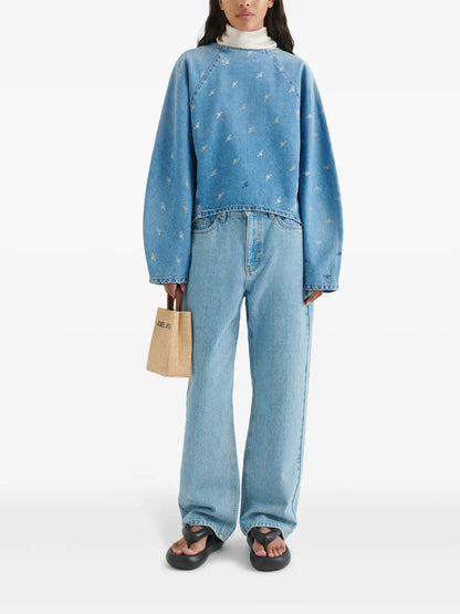 Daisy Script A Denim Top