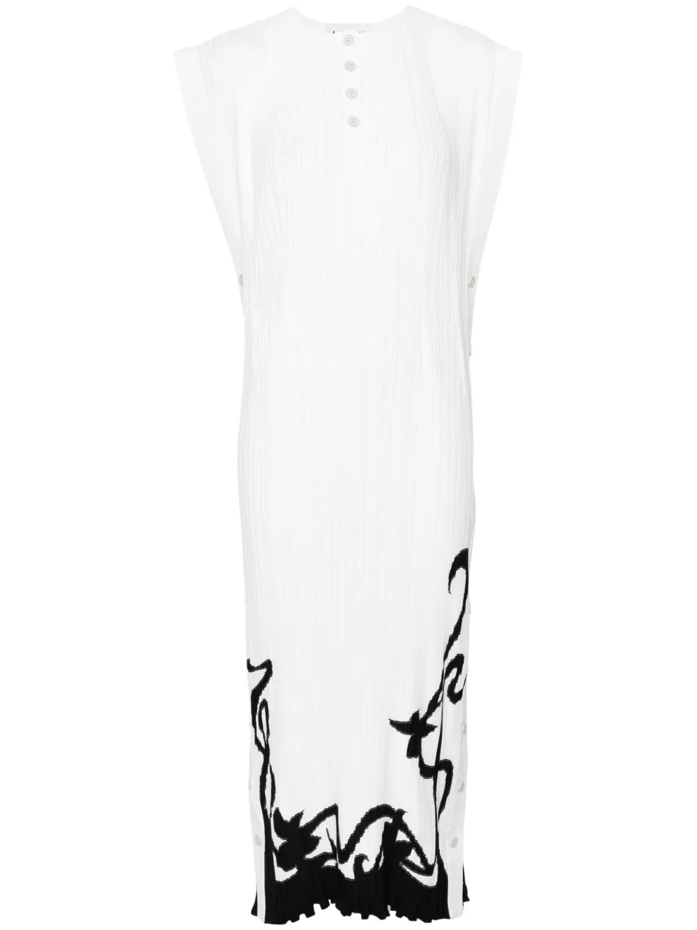 Plissé-Effect Midi Dress